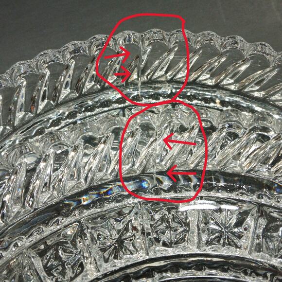 2 Vintage Fostoria Virgina Clear 5.5" Candy Bowls or Jewelry Dishes *Crack* - Picture 9 of 15